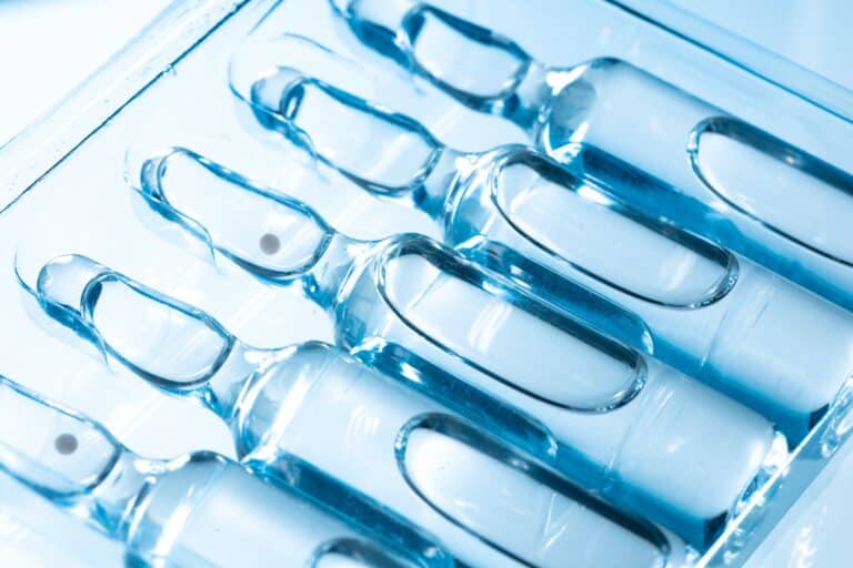 Medical background of ampule vials for injections